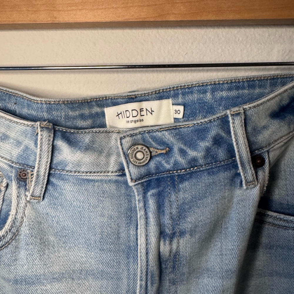 Hidden Los Angeles NEW Light Wash Jeans Bootcut Inside Slit High Waist Size 30 - Picture 8 of 10